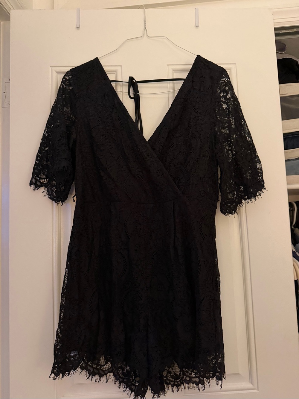 Trixxi Black Lace V-Neck Women’s Romper